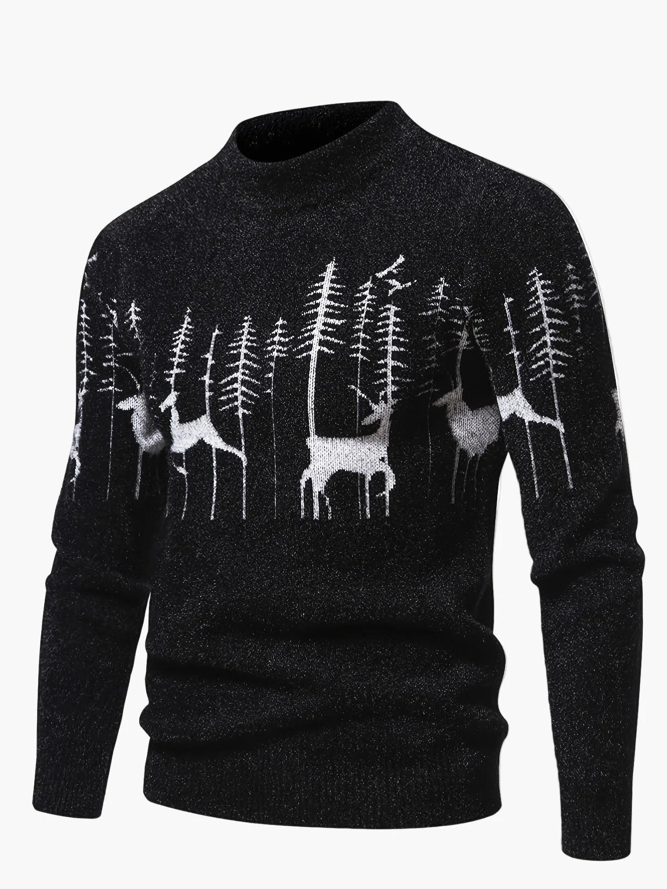 Herren Pullover mit Wald- und Hirschmotiv – Winter Style, Freizeit & Outdoor - Image 2