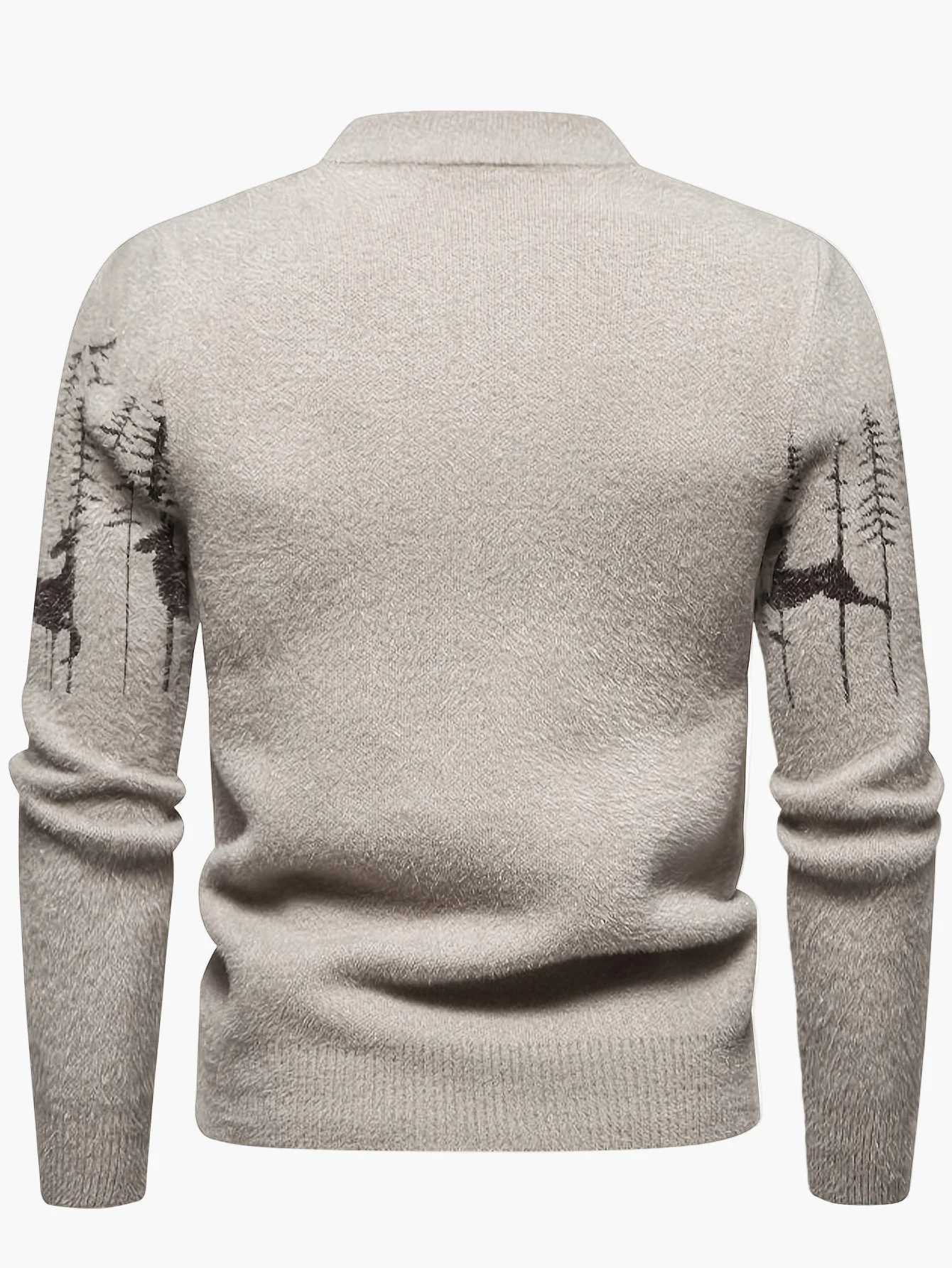 Herren Pullover mit Wald- und Hirschmotiv – Winter Style, Freizeit & Outdoor - Image 3