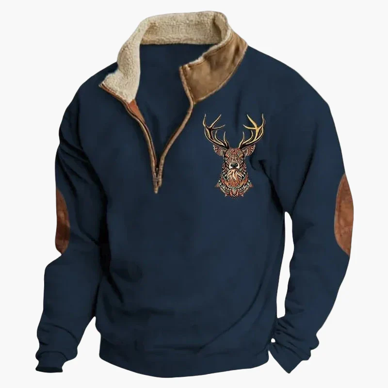 Herren Pullover im Western-Stil mit halbem Reißverschluss und Aztekenmuster – Perfekt für Outdoor und Freizeit - Image 9