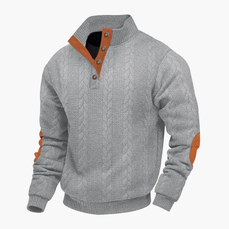 Herren Pullover mit Zopfmuster und Stehkragen – Modischer Freizeit-Strickpullover für Herbst und Winter - Image 2
