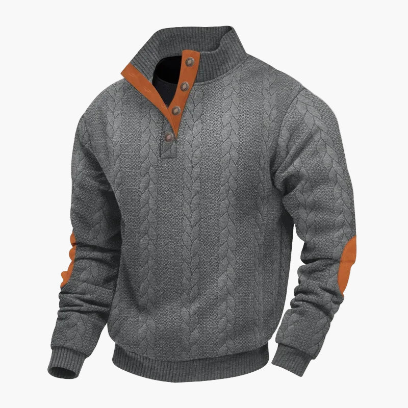 Herren Pullover mit Zopfmuster und Stehkragen – Modischer Freizeit-Strickpullover für Herbst und Winter - Image 3