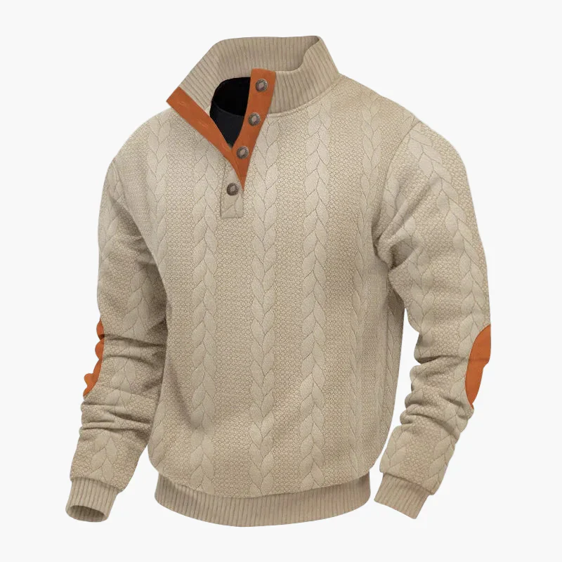 Herren Pullover mit Zopfmuster und Stehkragen – Modischer Freizeit-Strickpullover für Herbst und Winter - Image 4