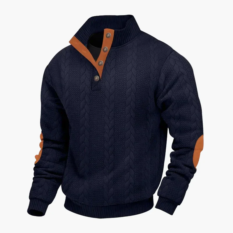 Herren Pullover mit Zopfmuster und Stehkragen – Modischer Freizeit-Strickpullover für Herbst und Winter - Image 5