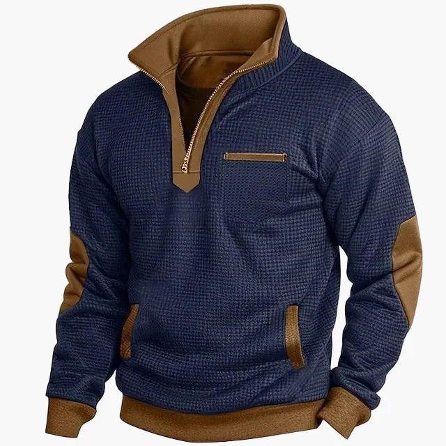 Herren Retro Sweatshirt mit Stehkragen – Stilvolles Langarm-Design für Freizeit und Alltag - Image 4
