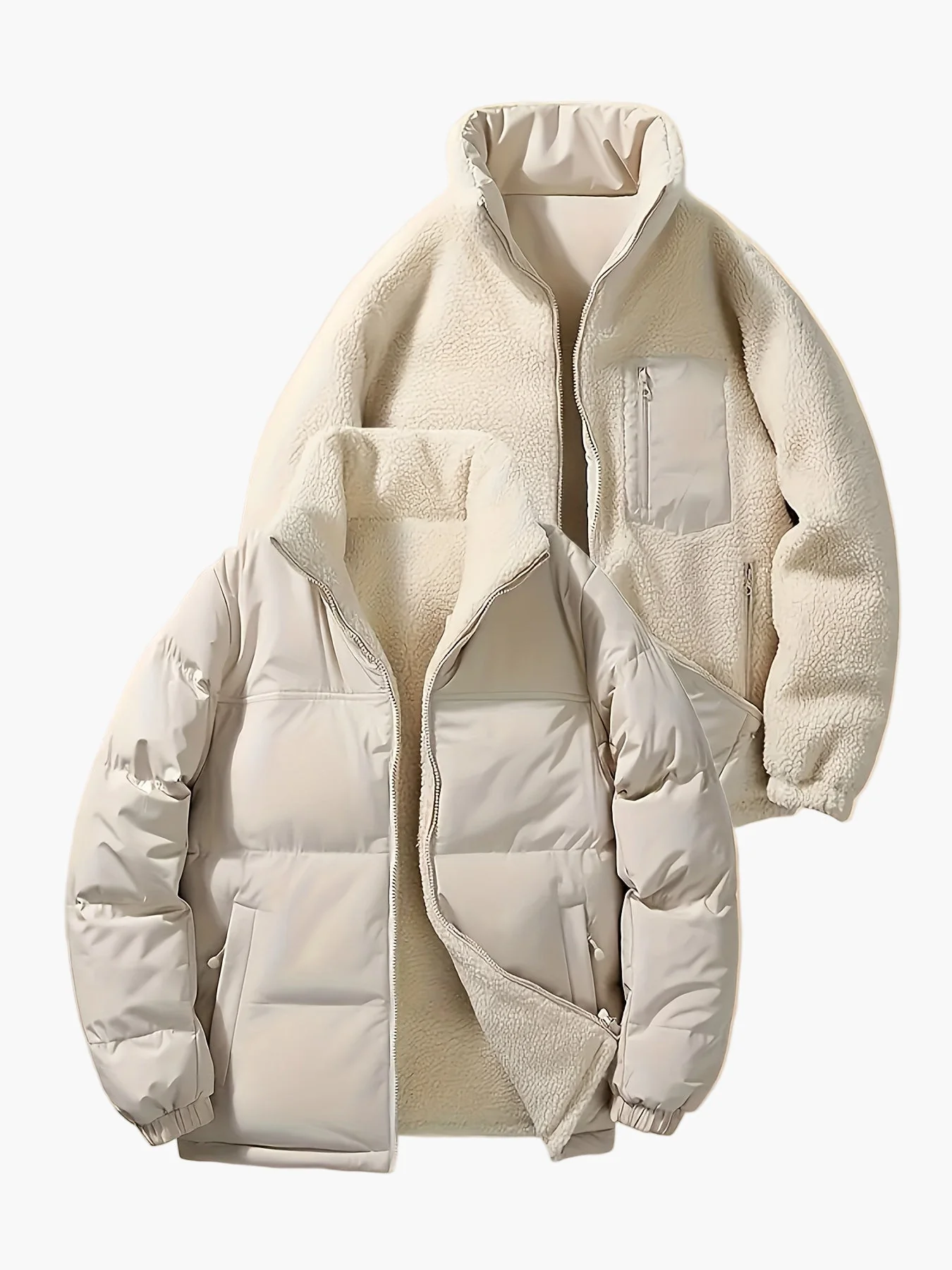 Herren Reversible Outdoorjacke mit Stehkragen für Freizeit und Winter - Image 3