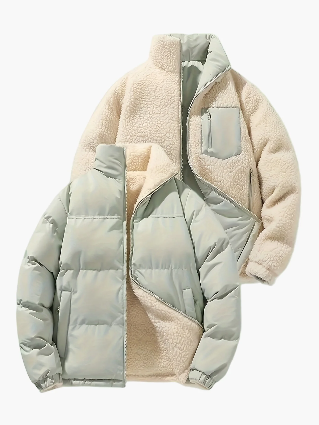 Herren Reversible Outdoorjacke mit Stehkragen für Freizeit und Winter - Image 4