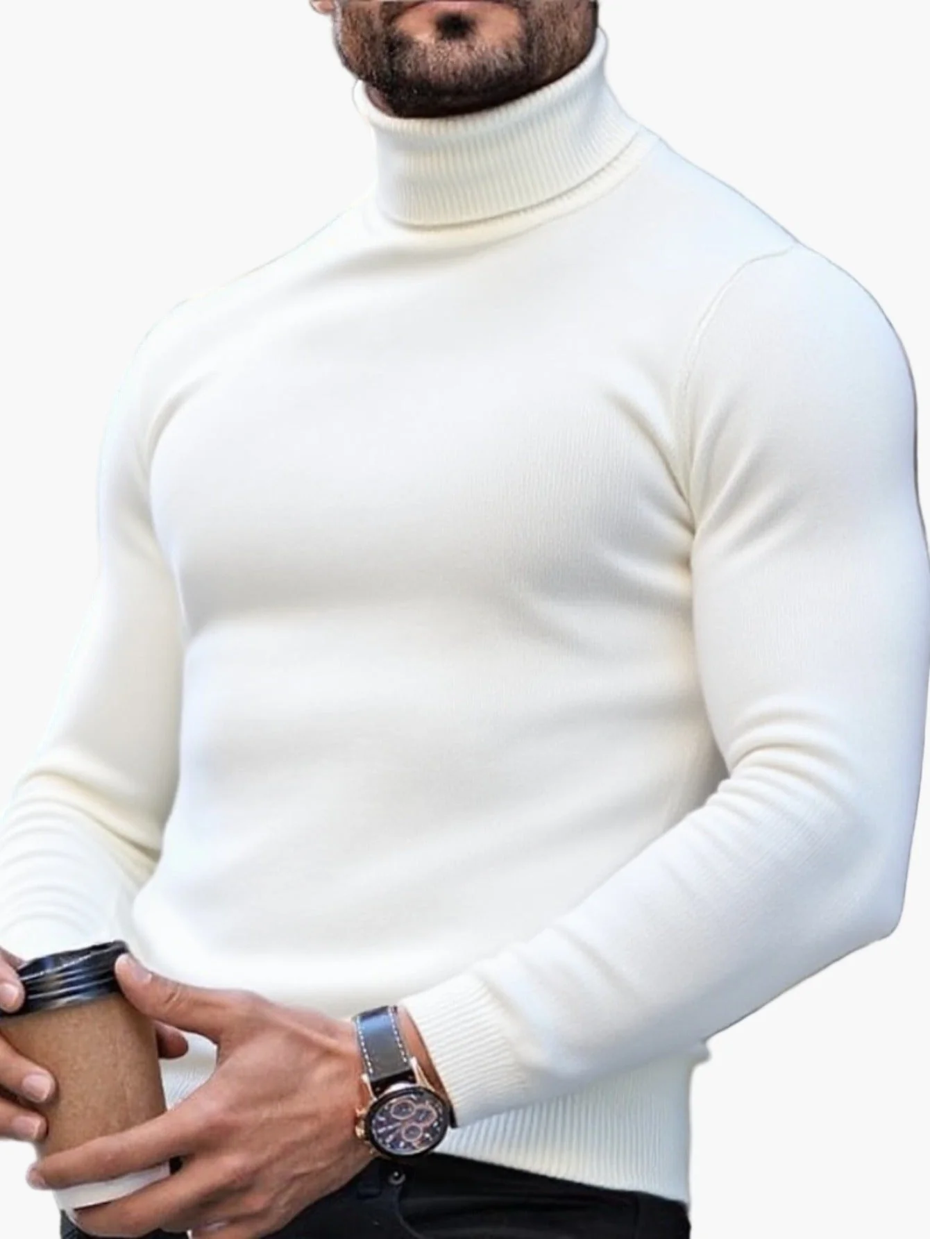 Herren Rollkragenpullover – Modischer, figurbetonter Strickpullover für Freizeit und Alltag - Image 6
