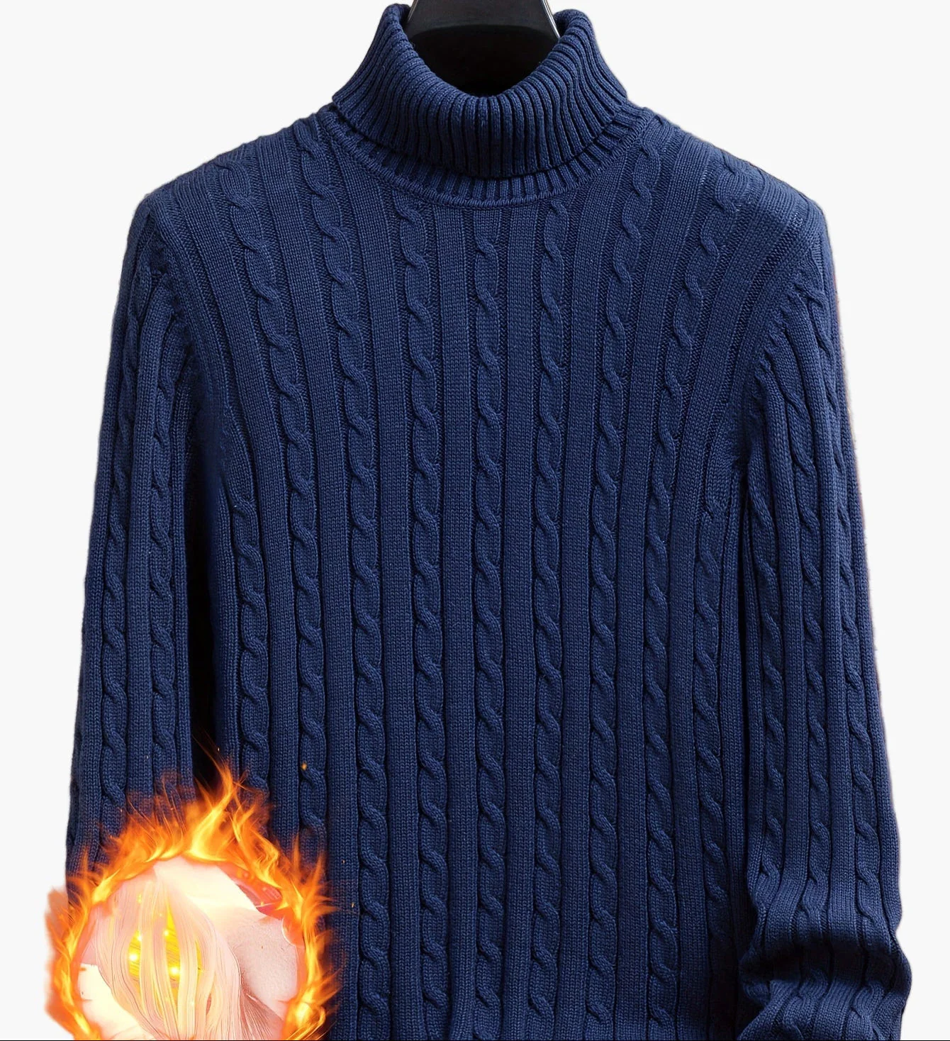 Herren Rollkragenpullover im Zopfmuster – Stilvoller Strickpullover für Alltag & Freizeit
