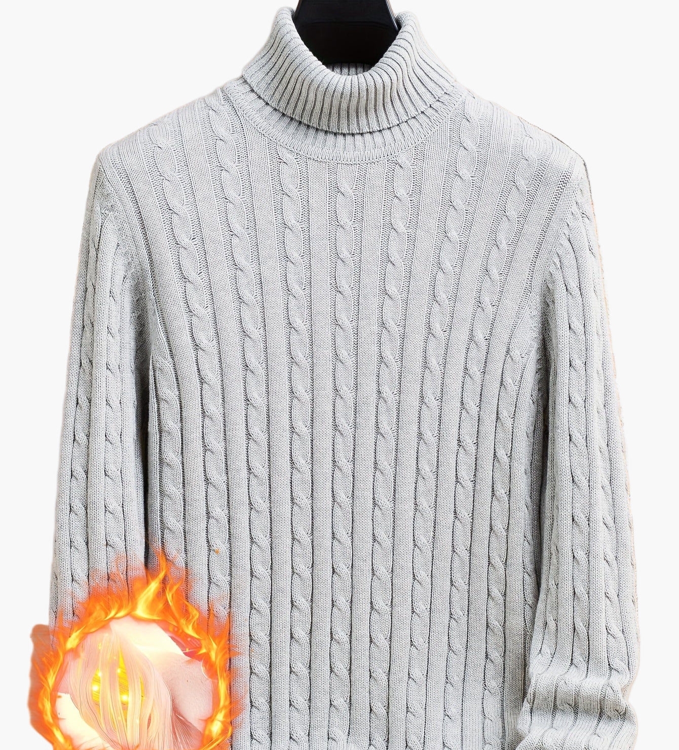 Herren Rollkragenpullover im Zopfmuster – Stilvoller Strickpullover für Alltag & Freizeit - Image 3