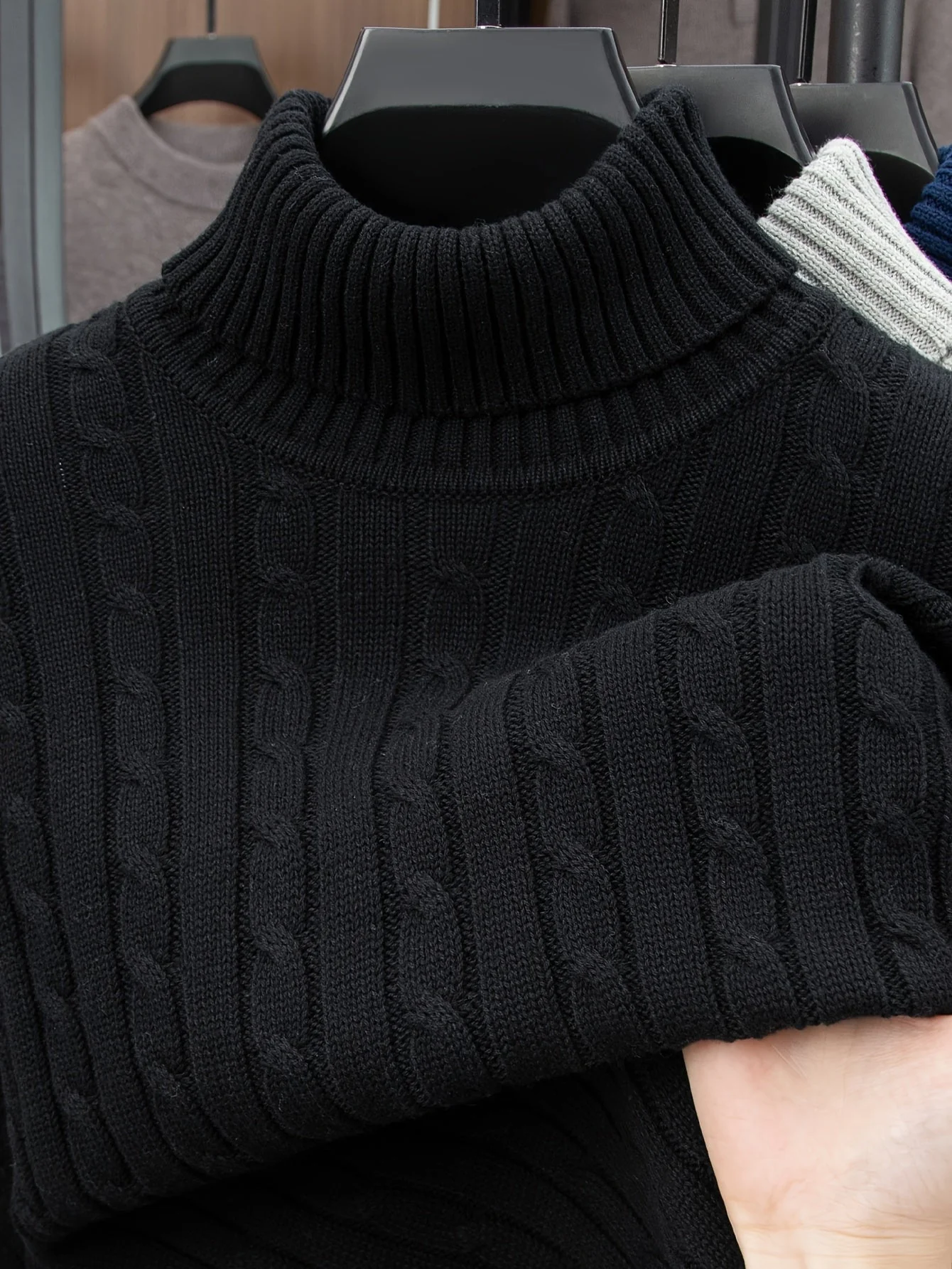 Herren Rollkragenpullover im Zopfmuster – Stilvoller Strickpullover für Alltag & Freizeit - Image 5