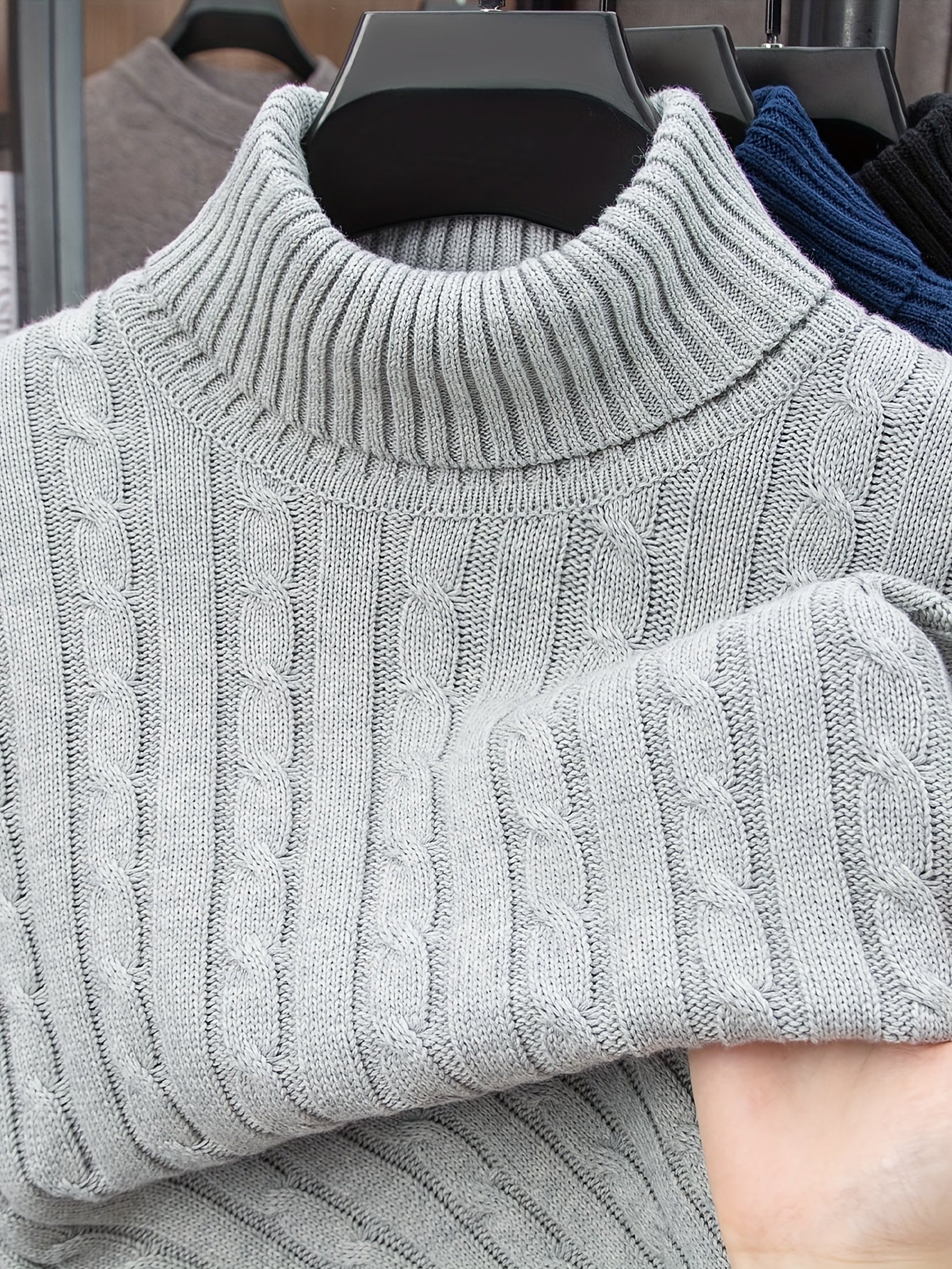 Herren Rollkragenpullover im Zopfmuster – Stilvoller Strickpullover für Alltag & Freizeit - Image 6