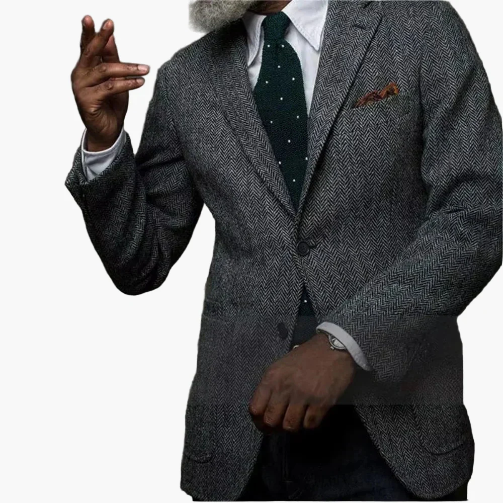 Herren Sakko im klassischen Herringbone-Stil – Eleganter Business- und Freizeit-Blazer - Image 3