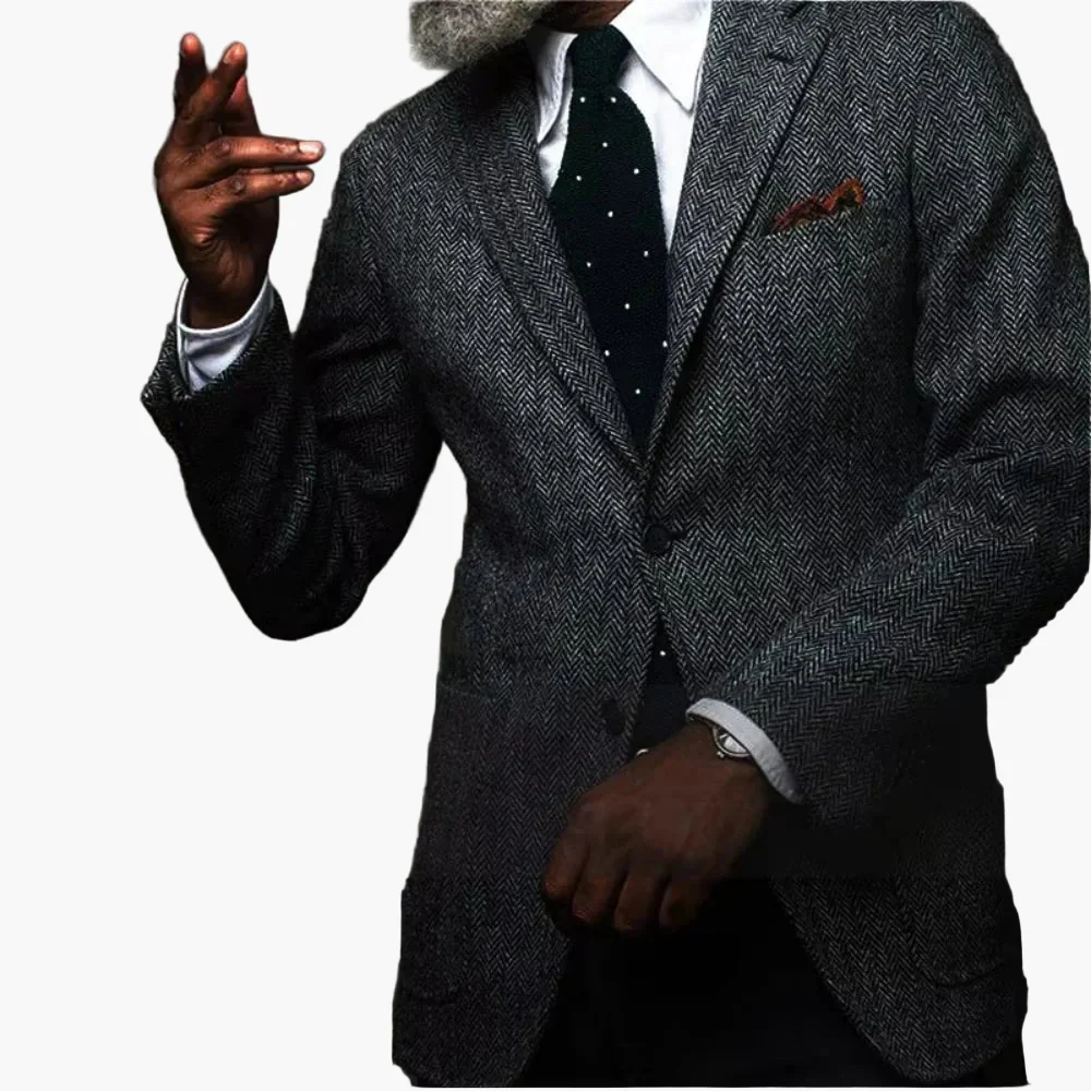Herren Sakko im klassischen Herringbone-Stil – Eleganter Business- und Freizeit-Blazer - Image 4