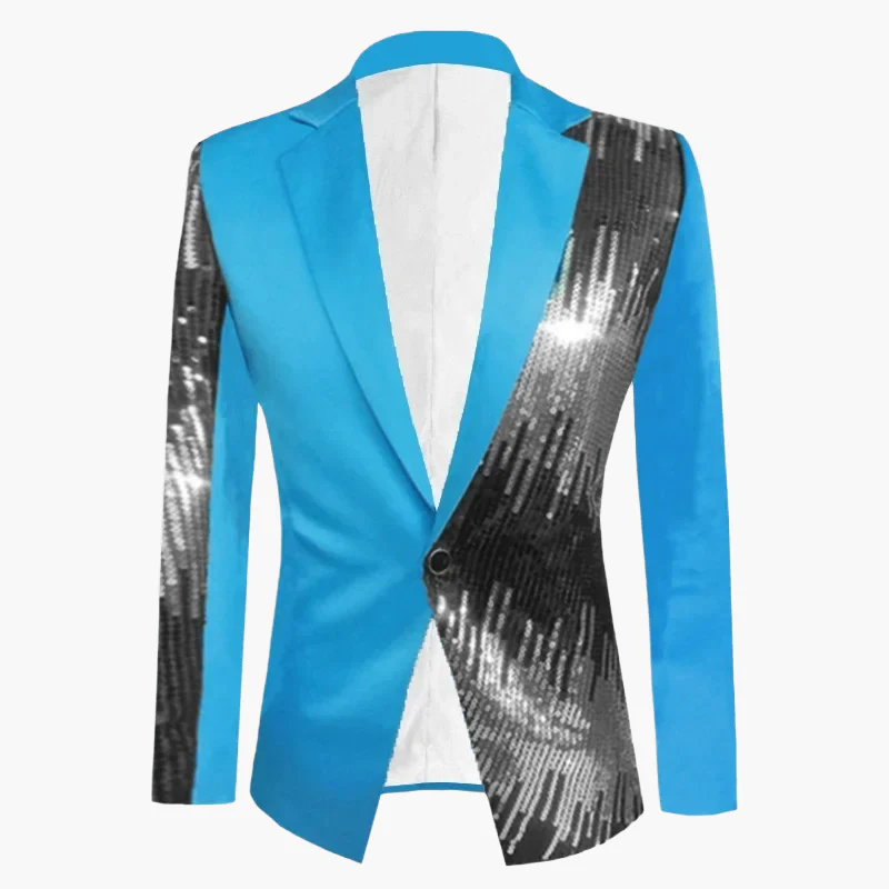 Herren Sakko Modern Glitzer-Design für Party und Bühne – Eleganter Einreiher Blazer