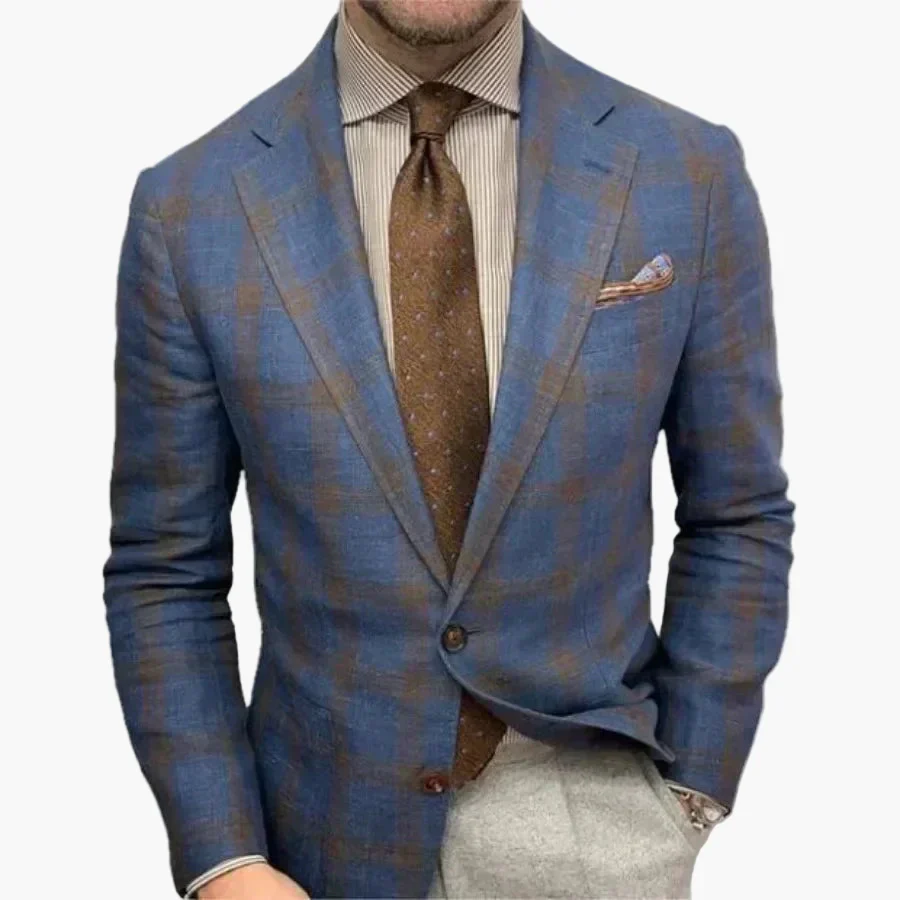 Herren Sakko Modern Kariert Business-Freizeit Stil