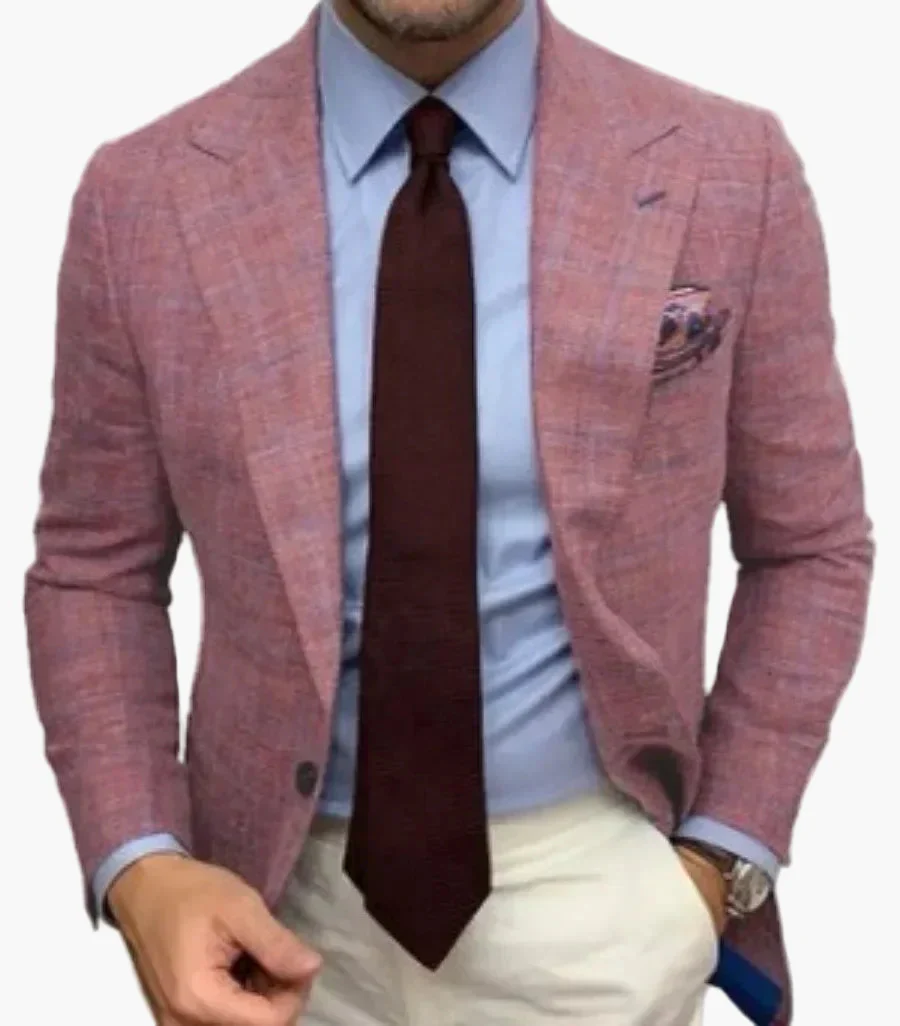 Herren Sakko Modern Kariert Business-Freizeit Stil - Image 5