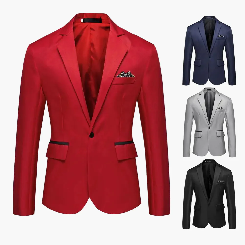 Herren Sakko Slim Fit Einreiher Blazer für Business & festliche Anlässe - Image 3