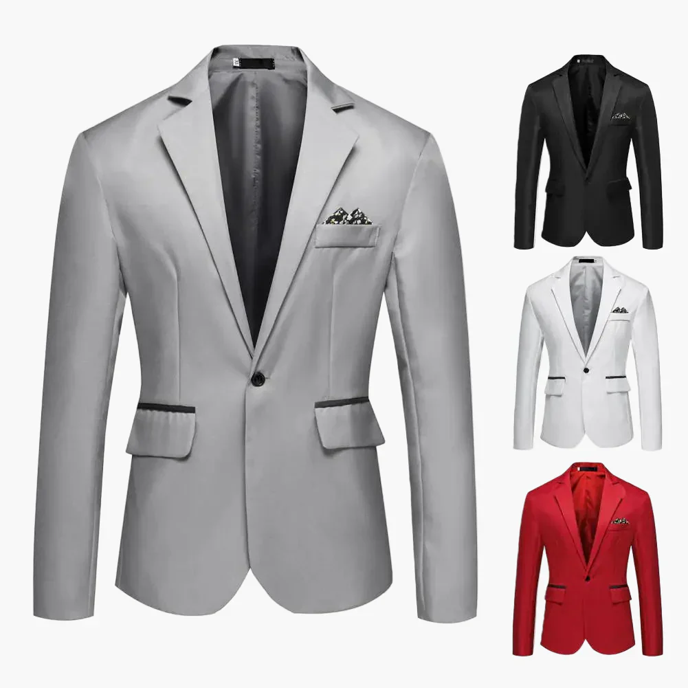 Herren Sakko Slim Fit Einreiher Blazer für Business & festliche Anlässe - Image 4