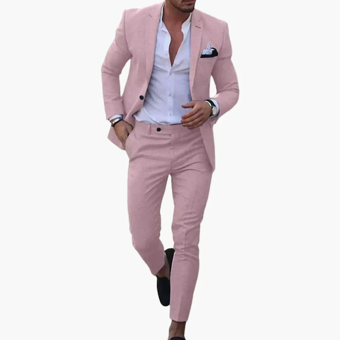 Herren Slim Fit Anzug Modern Business & Hochzeit Zweiteiler - Image 10