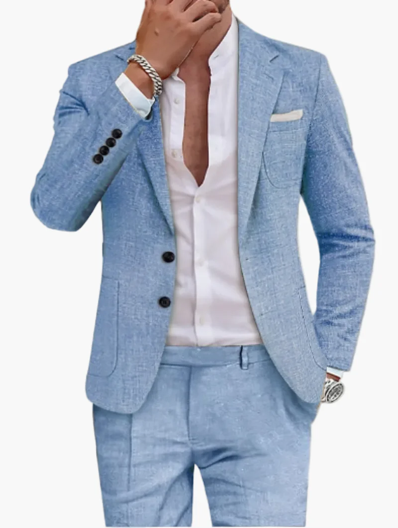 Herren Slim Fit Anzug Zweiteiler – Moderner Business & Hochzeitsanzug - Image 10