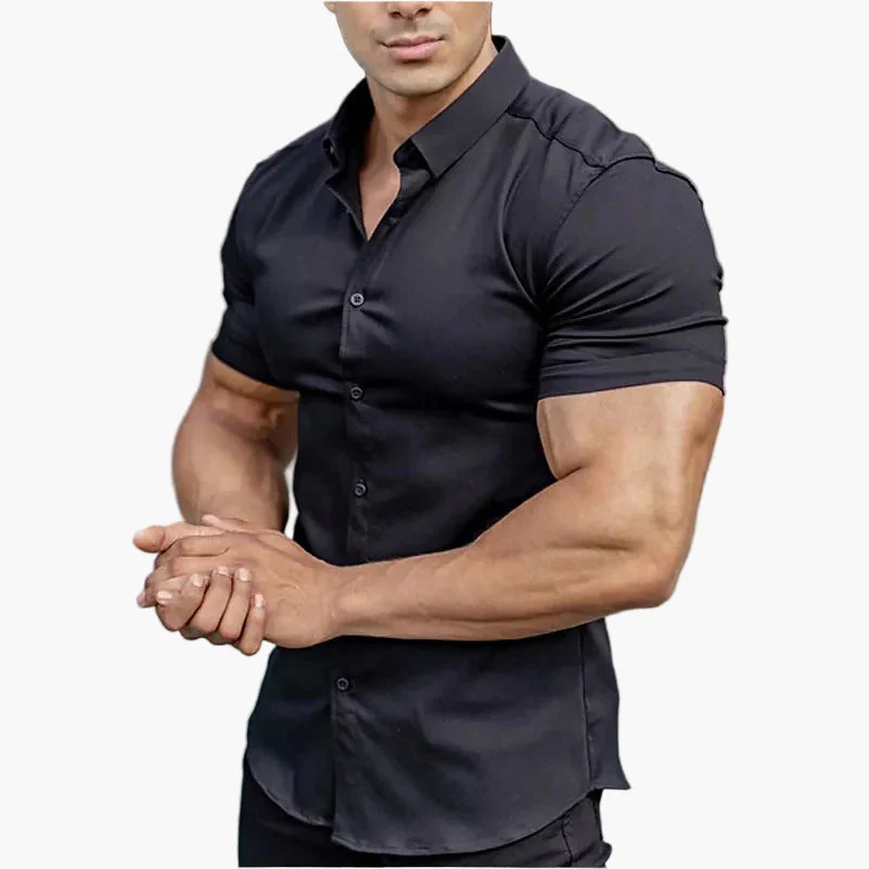 Herren Slim Fit Kurzarmhemd – Modernes Business & Freizeit Style - Image 3