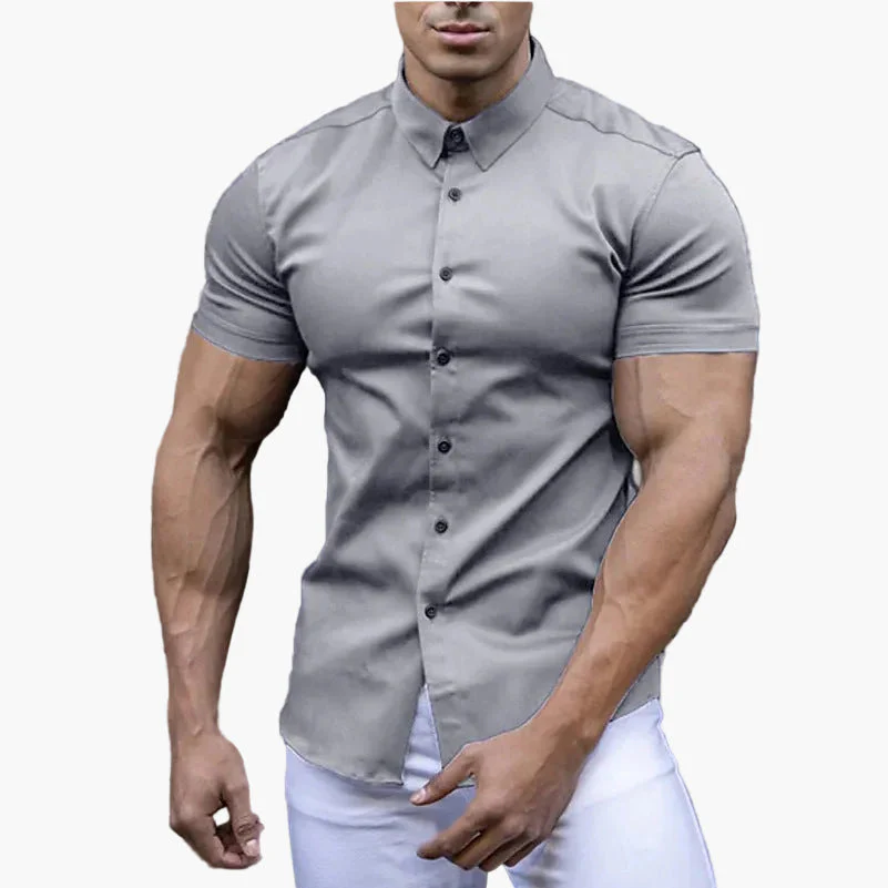 Herren Slim Fit Kurzarmhemd – Modernes Business & Freizeit Style - Image 4