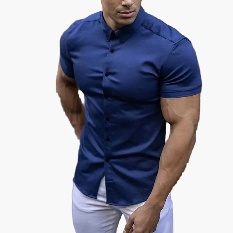 Herren Slim Fit Kurzarmhemd – Modernes Business & Freizeit Style - Image 5