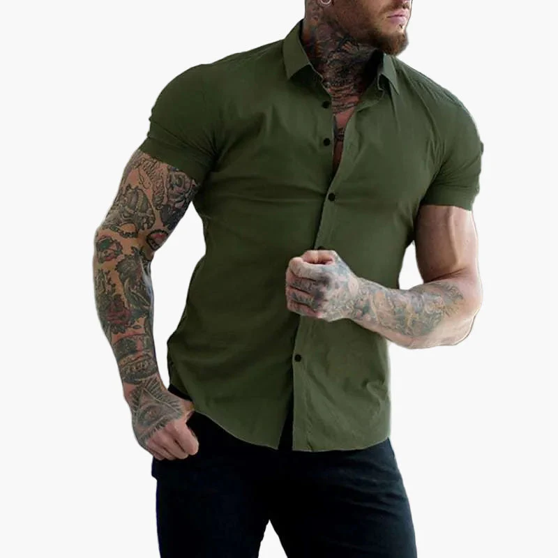 Herren Slim Fit Kurzarmhemd – Modernes Business & Freizeit Style - Image 6