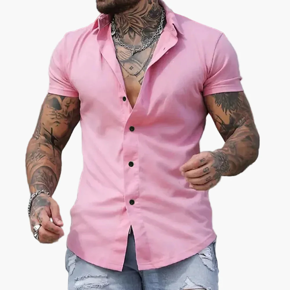 Herren Slim Fit Kurzarmhemd – Modernes Business & Freizeit Style - Image 7