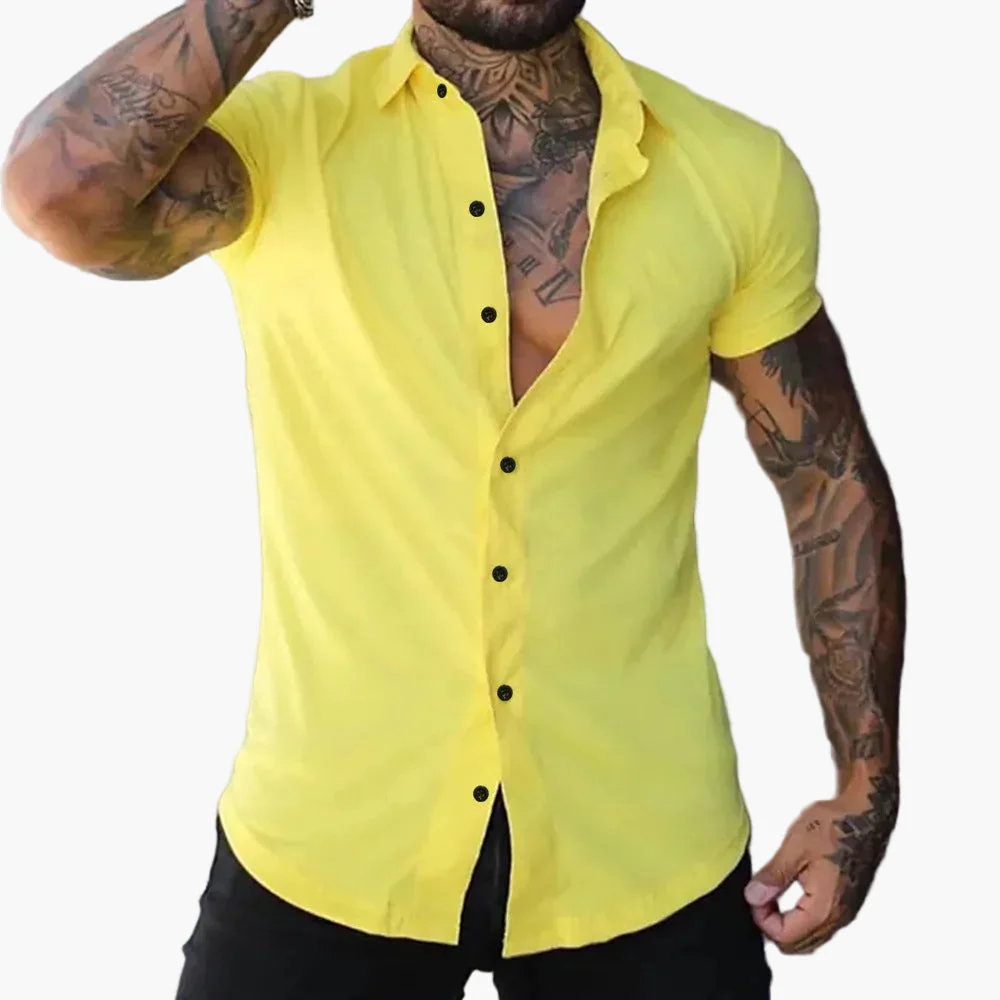 Herren Slim Fit Kurzarmhemd – Modernes Business & Freizeit Style - Image 8