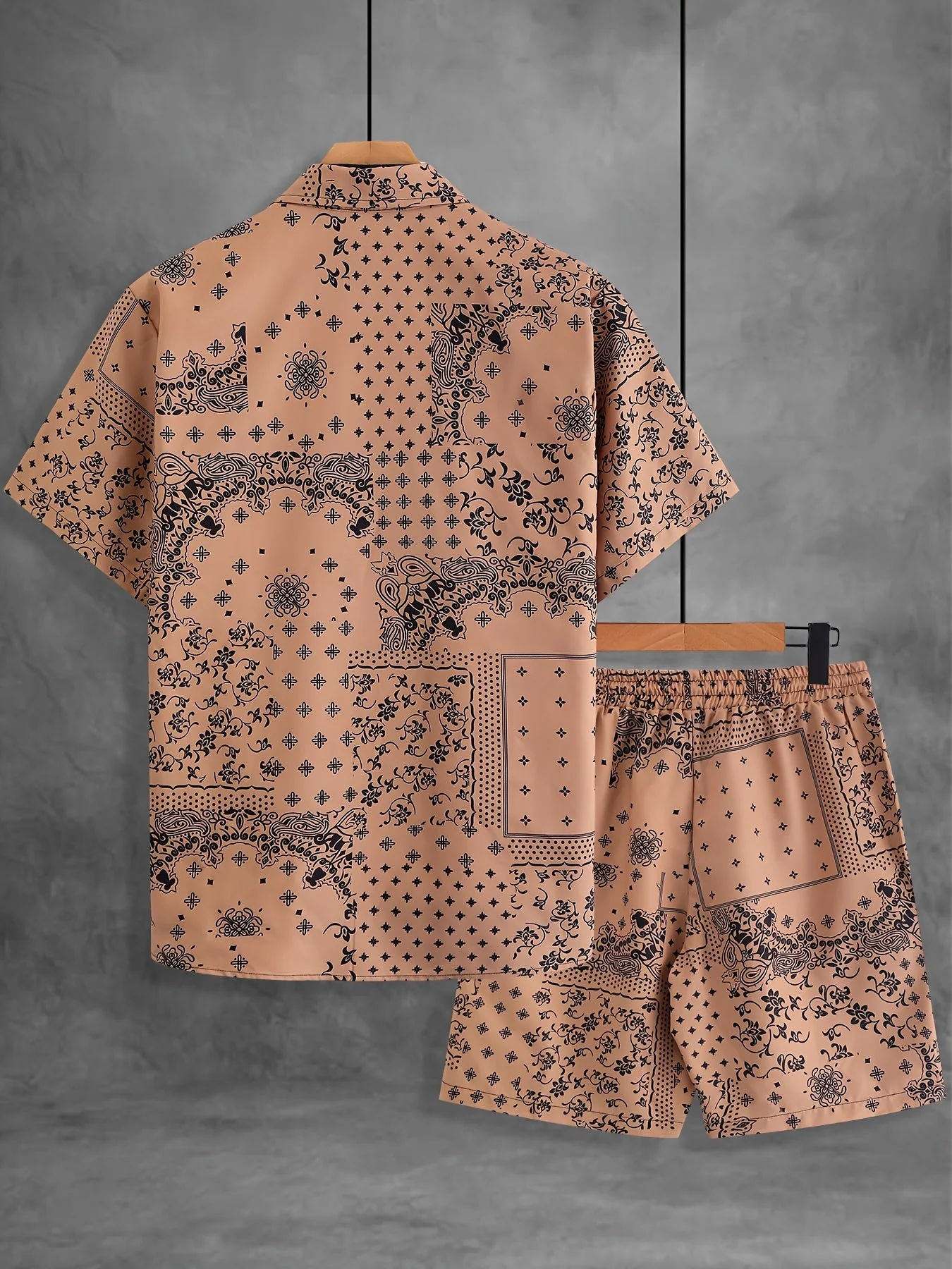 Herren Sommer Freizeit Set – Kurzarm Hemd und Shorts mit Paisley-Muster, Perfekt für Alltag & Urlaub - Image 7