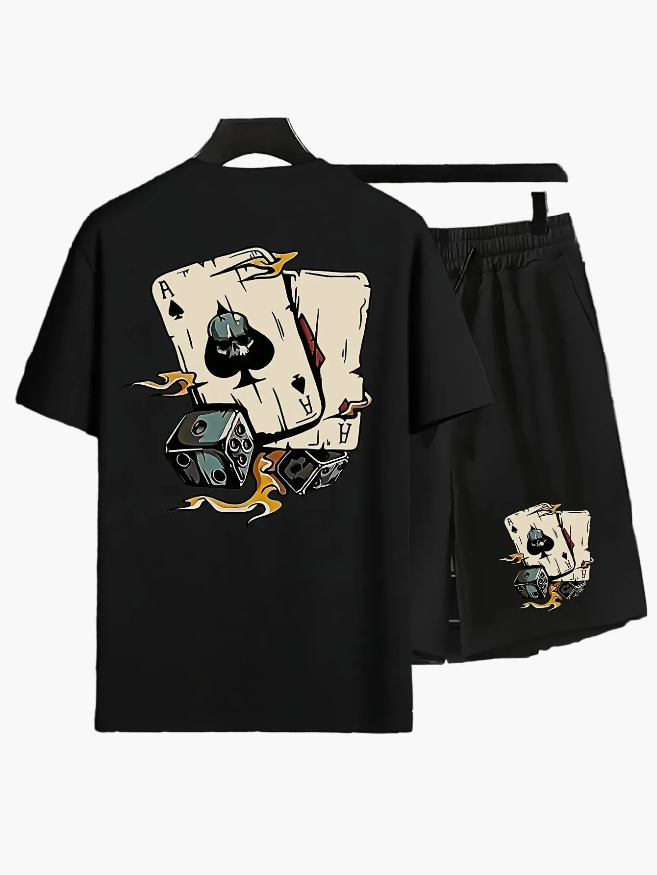 Herren Sommer Freizeit Set – T-Shirt & Shorts mit Kartenmotiv, Lässiger Look für Alltag & Urlaub - Image 2