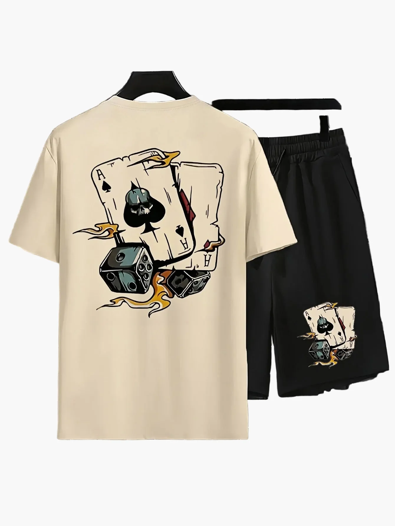 Herren Sommer Freizeit Set – T-Shirt & Shorts mit Kartenmotiv, Lässiger Look für Alltag & Urlaub - Image 3