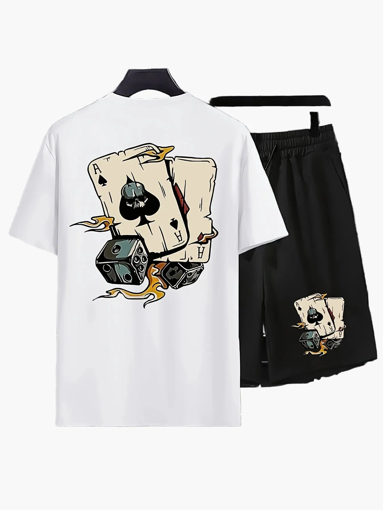 Herren Sommer Freizeit Set – T-Shirt & Shorts mit Kartenmotiv, Lässiger Look für Alltag & Urlaub - Image 4
