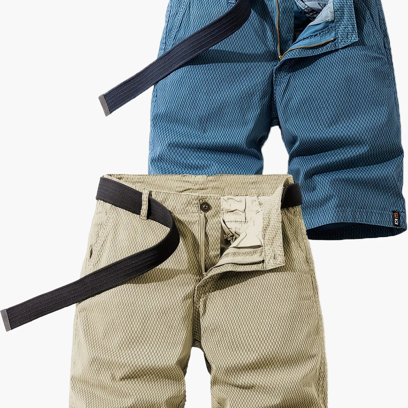 Herren Sommer Freizeitshorts mit Gürtel – Atmungsaktive Regular Fit Bermudashorts für Alltag und Outdoor - Image 12