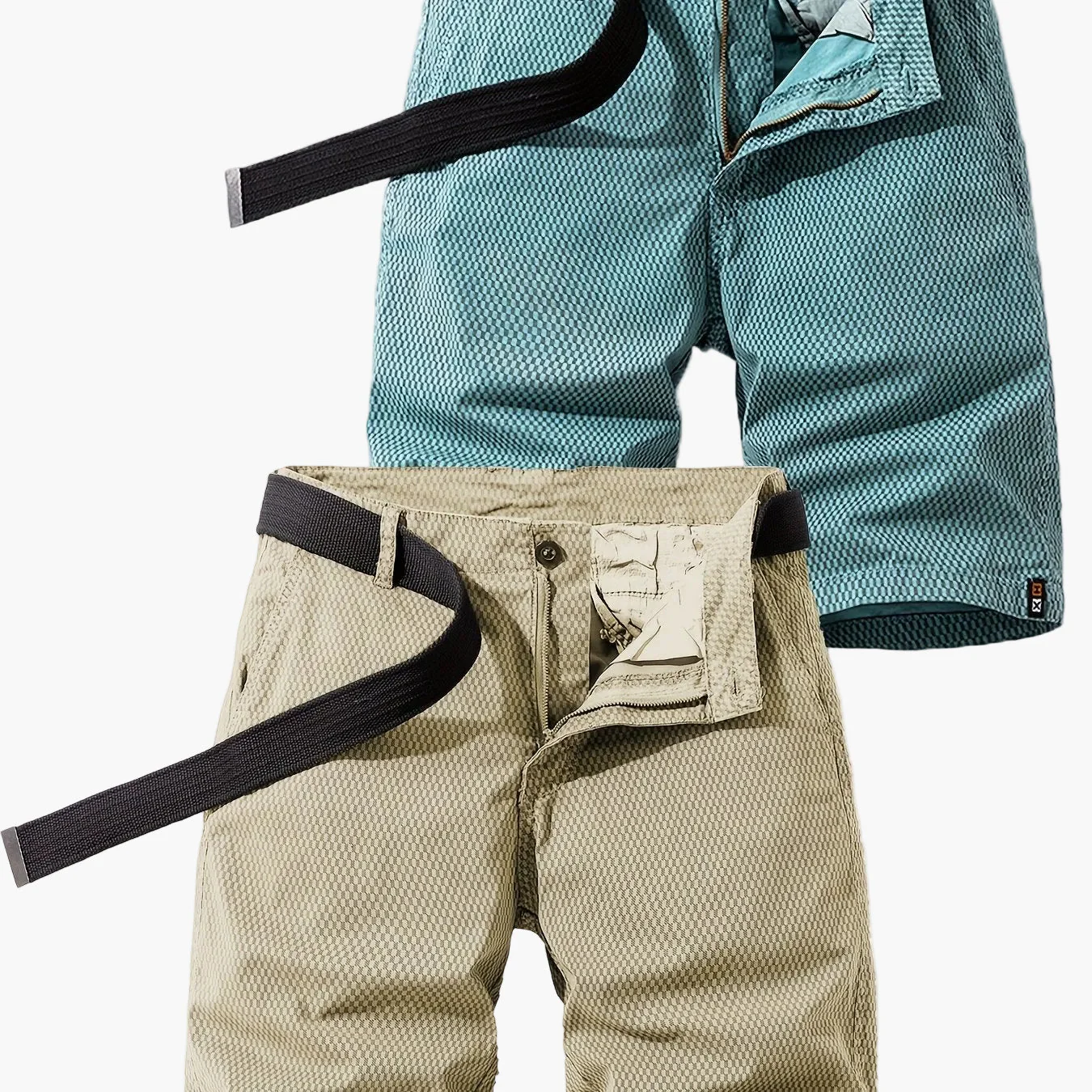 Herren Sommer Freizeitshorts mit Gürtel – Atmungsaktive Regular Fit Bermudashorts für Alltag und Outdoor - Image 13