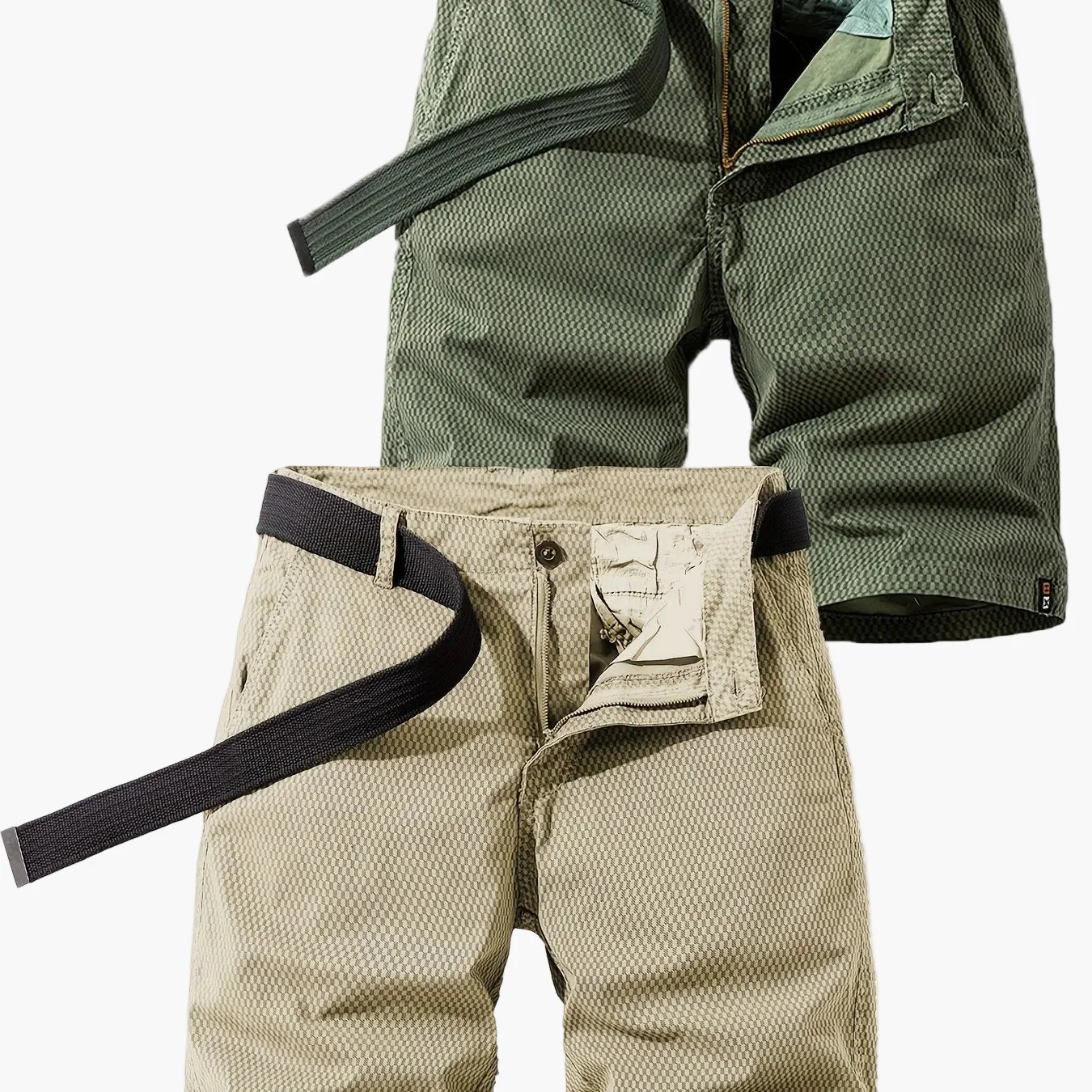 Herren Sommer Freizeitshorts mit Gürtel – Atmungsaktive Regular Fit Bermudashorts für Alltag und Outdoor - Image 14
