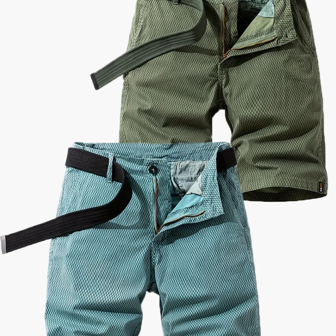 Herren Sommer Freizeitshorts mit Gürtel – Atmungsaktive Regular Fit Bermudashorts für Alltag und Outdoor - Image 16