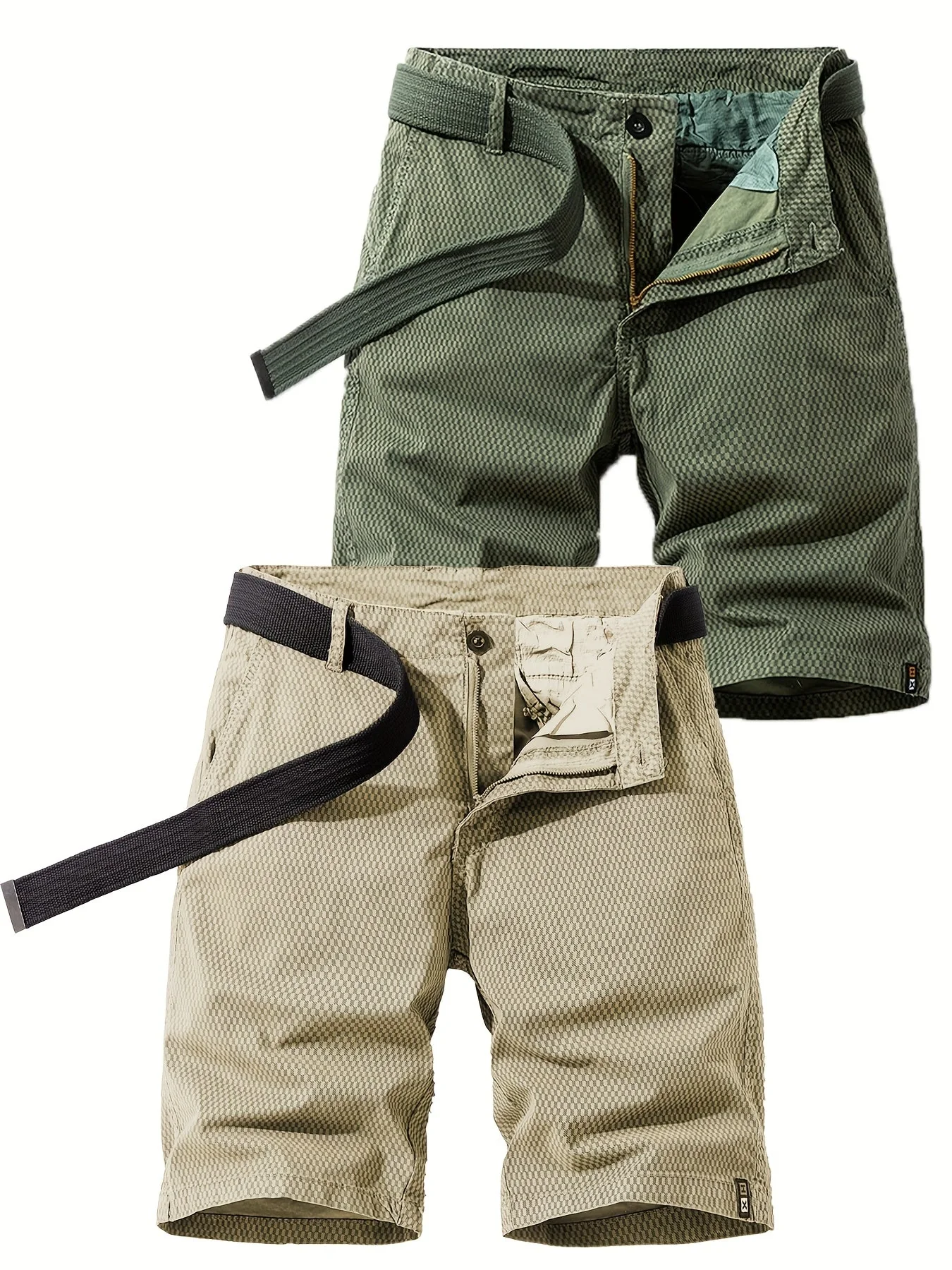 Herren Sommer Freizeitshorts mit Gürtel – Atmungsaktive Regular Fit Bermudashorts für Alltag und Outdoor - Image 4