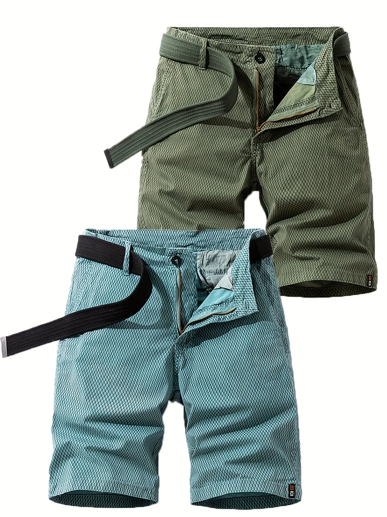 Herren Sommer Freizeitshorts mit Gürtel – Atmungsaktive Regular Fit Bermudashorts für Alltag und Outdoor - Image 9