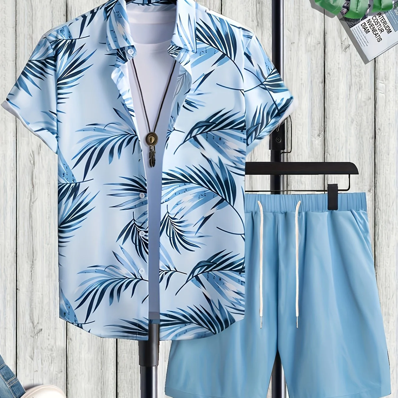 Herren Sommer Set – Kurzarm Hawaiihemd und Shorts, Freizeit Outfit für Urlaub & Alltag - Image 11