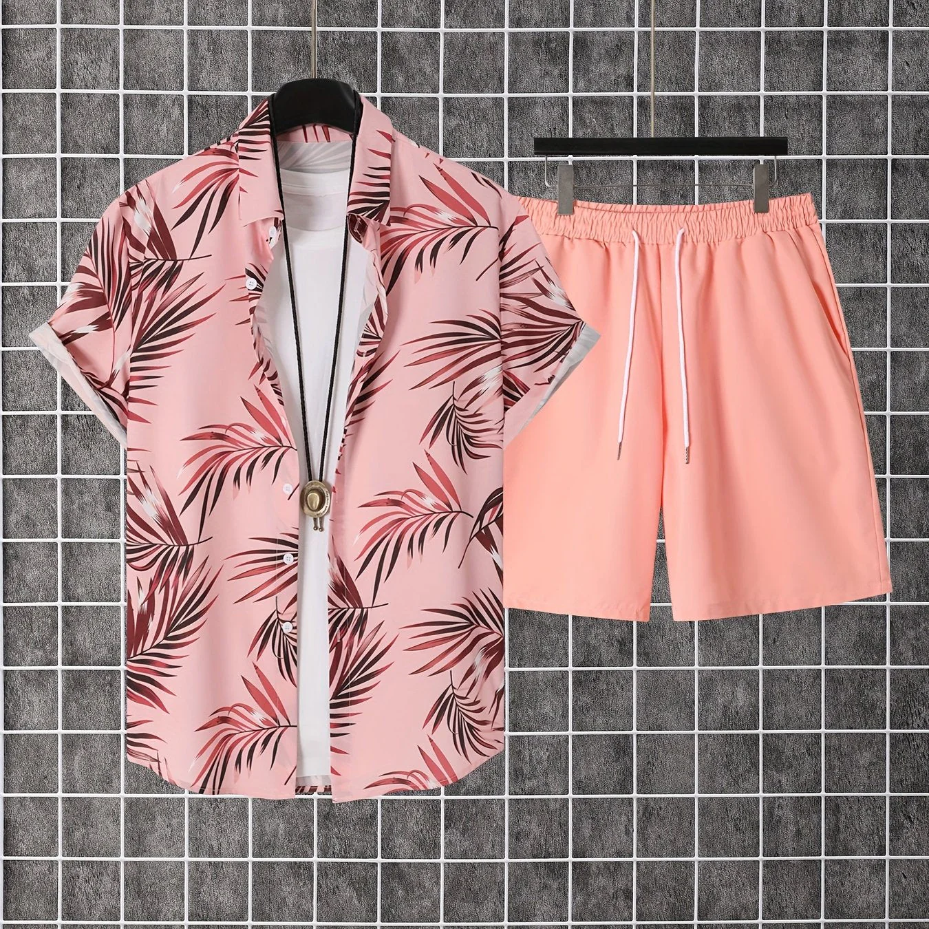 Herren Sommer Set – Kurzarm Hawaiihemd und Shorts, Freizeit Outfit für Urlaub & Alltag - Image 13