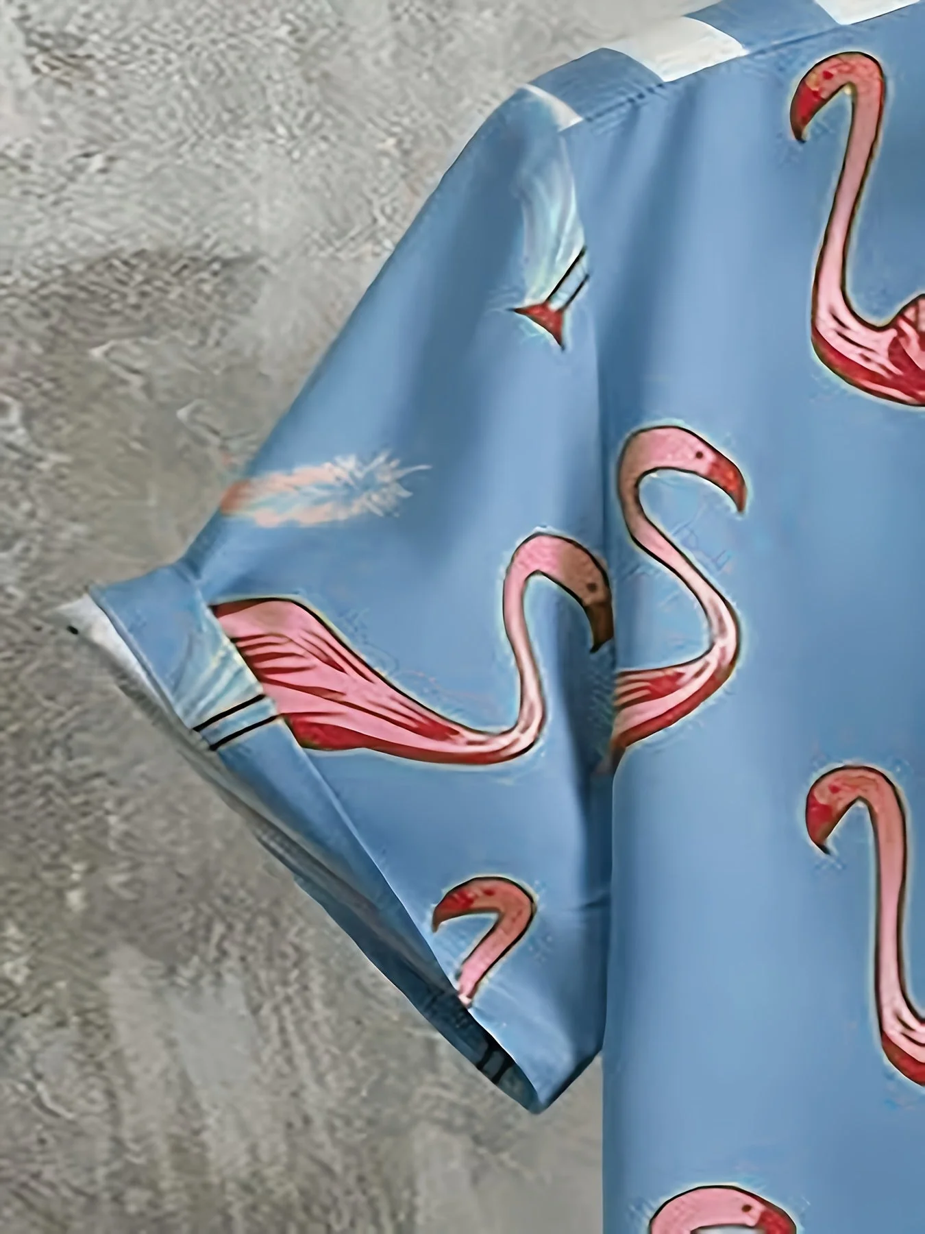 Herren Sommer Set Kurzarm Hemd und Shorts mit Flamingo-Print, Freizeit Outfit für Urlaub und Strand - Image 5