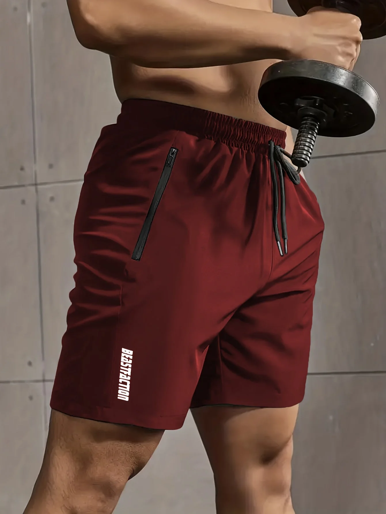Herren Sport- und Fitness-Shorts mit Reißverschluss-Tasche – Ideal für Training & Freizeit
