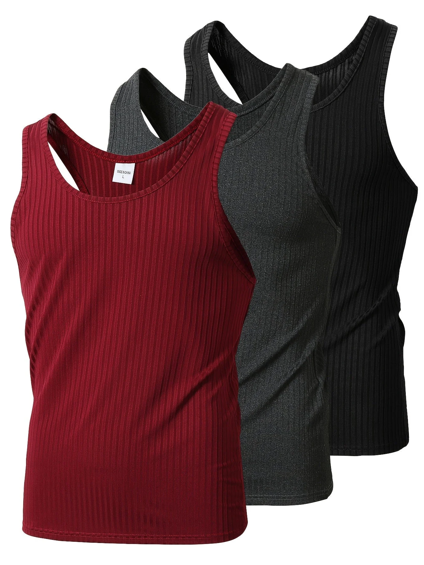 Herren Sport Tanktop Set – Lässige Fitness- und Freizeit Unterhemden, 3er Pack - Image 2