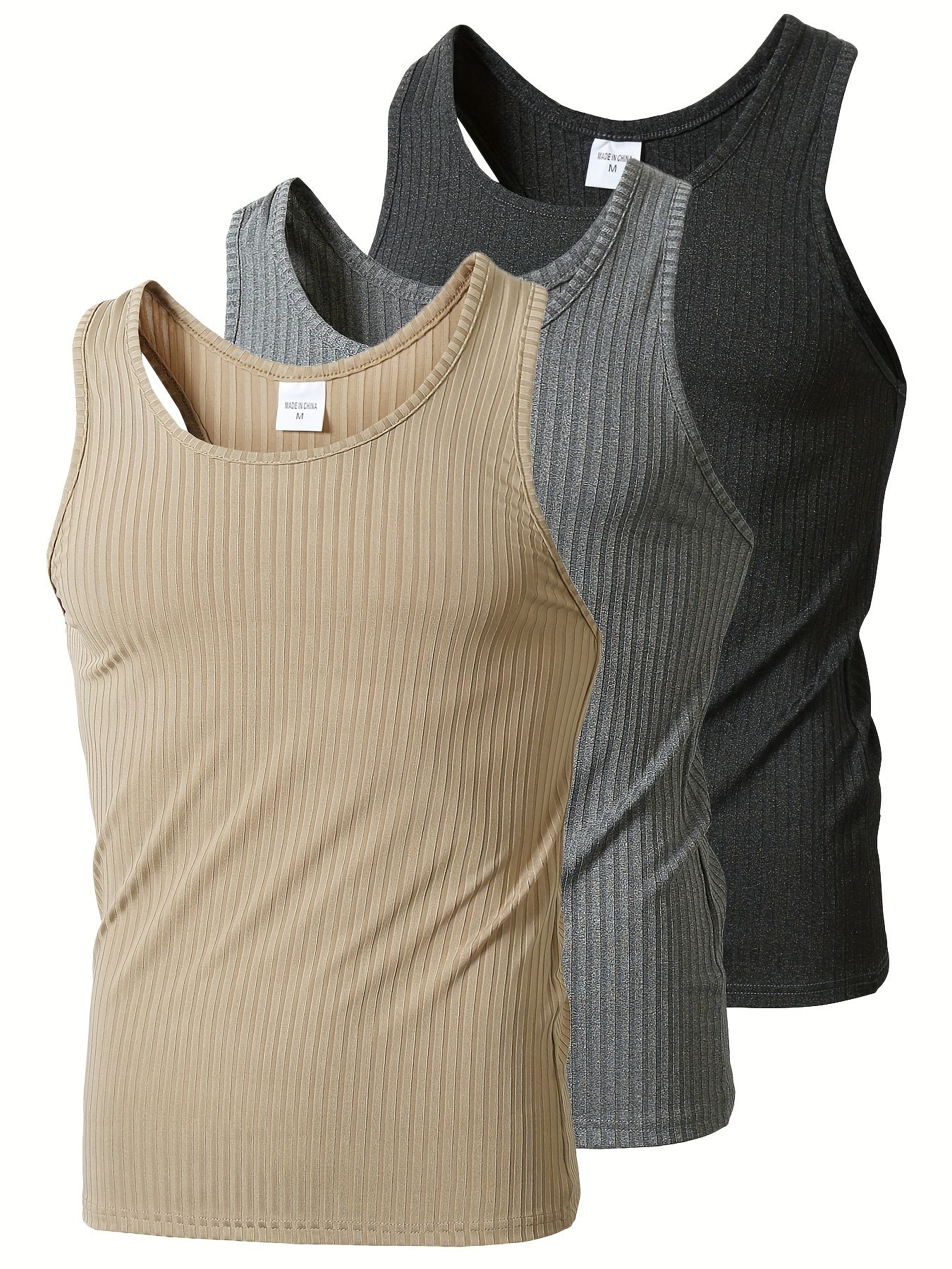 Herren Sport Tanktop Set – Lässige Fitness- und Freizeit Unterhemden, 3er Pack - Image 6