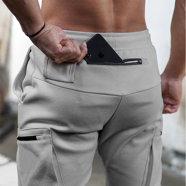 Herren Sportliche Cargo Jogginghose – Trainings- & Freizeit-Jogger mit Taschen, Streetwear Stil - Image 3