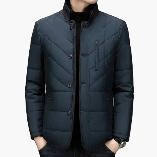 Herren Stehkragen Businessjacke – Eleganter Winter-Kurzparka für Alltag & Büro