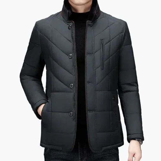 Herren Stehkragen Businessjacke – Eleganter Winter-Kurzparka für Alltag & Büro - Image 2