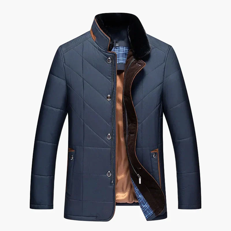 Herren Stehkragen Businessjacke – Eleganter Winter-Kurzparka für Alltag & Büro - Image 4